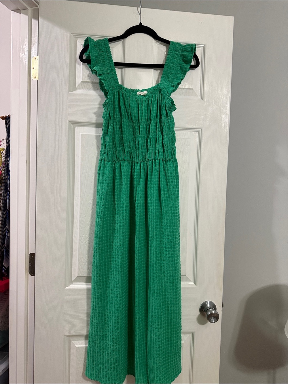 Women’s Green Ruffle Strap Maxi Dress